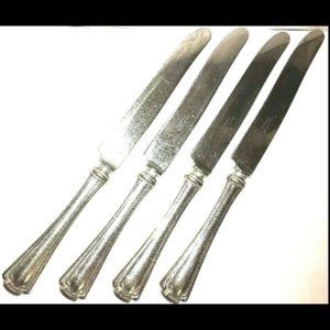 Dinner Knives Utility Plate Stainless Steel Set 4 Heavy-Weight